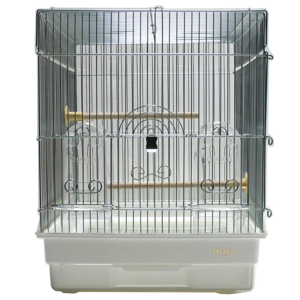鳥かご　ＨＯＥＩ　３５角Ｇ　ホワイト　（３７X４１．５X４４ｃｍ）　セキセイ　小型インコ　フィンチ　本体アミ２つ分け　ＣＲＣ55―15―10―10―00 7,144円