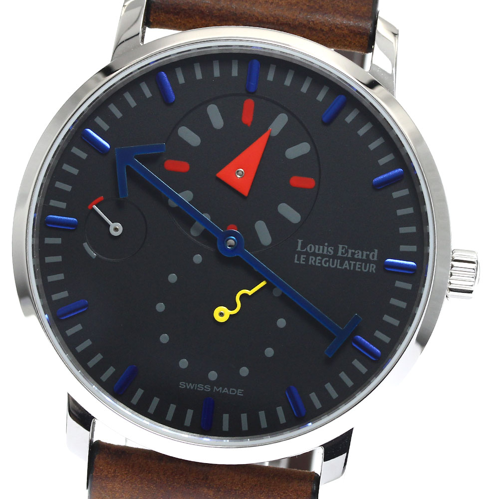 ルイ・エラール Louis Erard LE54230AJ7213 レギュレーター アラン シルベスタイン コラボ 50本限定 手巻き メンズ 美品 箱付き_899934【中古】