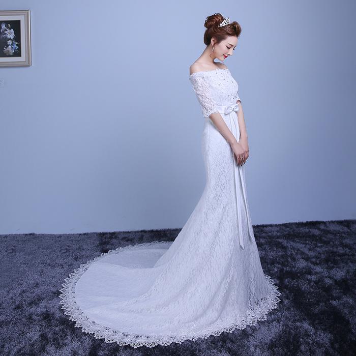 新品は時間限定で買い占めるウェディングドレス マーメイドドレス 袖あり ロングドレス ウエディングドレス マーメイドライン 結婚式 パーティードレス ブライダル 花嫁 エンパイア 発表会 披露宴 二次