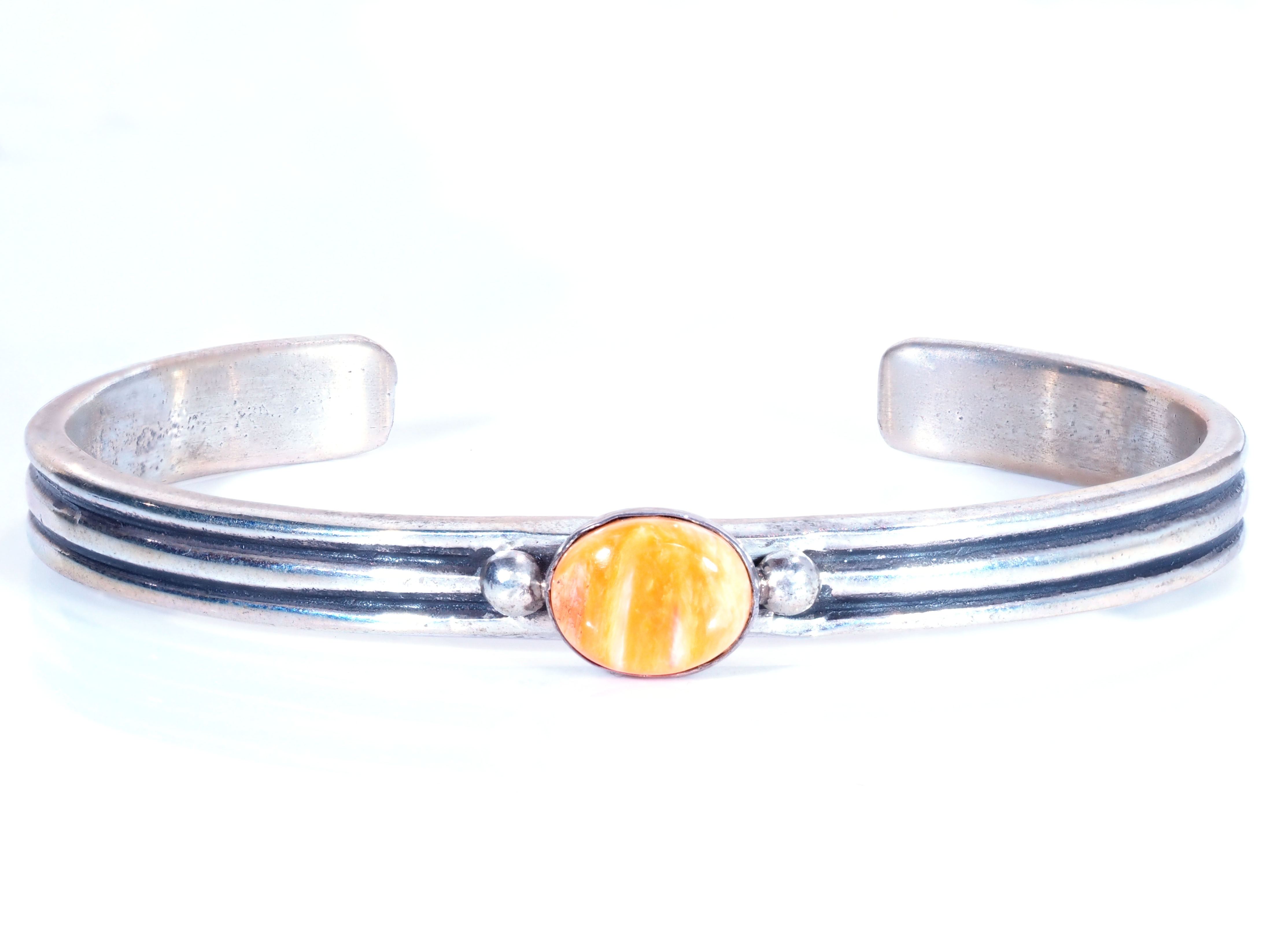 【 在庫処分 お買い得 】 天然石 オレンジアゲート ブレスレット バングル 燻し 銀 シルバー 925 パワーストーン ジェムストーン