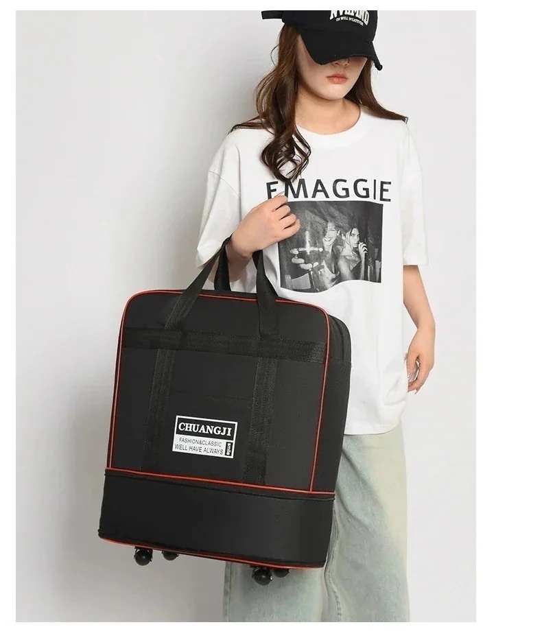折りたたみ式マルチレイヤースーツケースキャリーバッグスーツケース搭乗箱の万向輪旅行トラベルバッグ大容量ラゲージ航空会社の受託手荷物ムービング収納タグラゲージバッグ