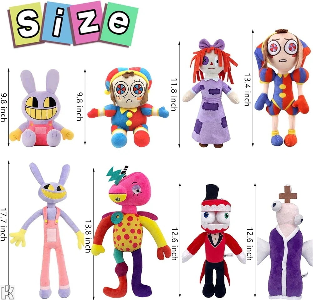 アメージングデジタルサーカス ファンタスティックデジタルサーカス ぬいぐるみ 8点セット Jax名人団 Gameぬいぐるみ 12インチデジタルサーカスピエロkauffmoとpomni