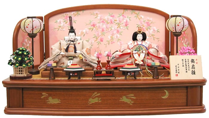 雛人形 ひな人形 お雛様 おひなさま かわいい 手作り 2025年 新作 秀光 限定品 送料無料 コンパクトミニ 初節句 ひな祭り 親王 二人 ２人 平飾り うさぎ 兎 男雛 女雛 買得 お得 人気