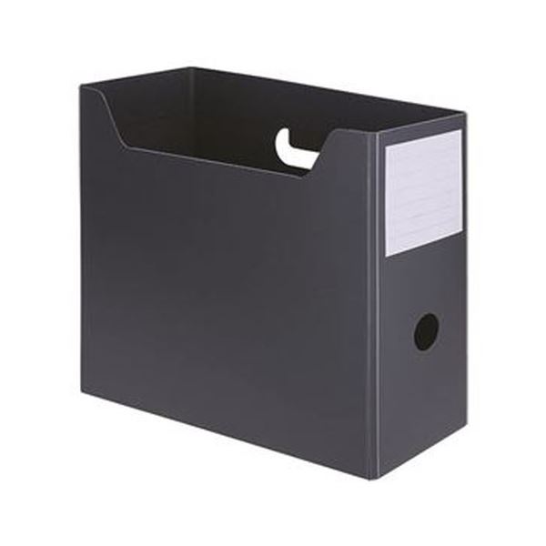 (まとめ)TANOSEE PP製ボックスファイル(組み立て式)A4ヨコ グレー 1セット(10個)(×5セット)