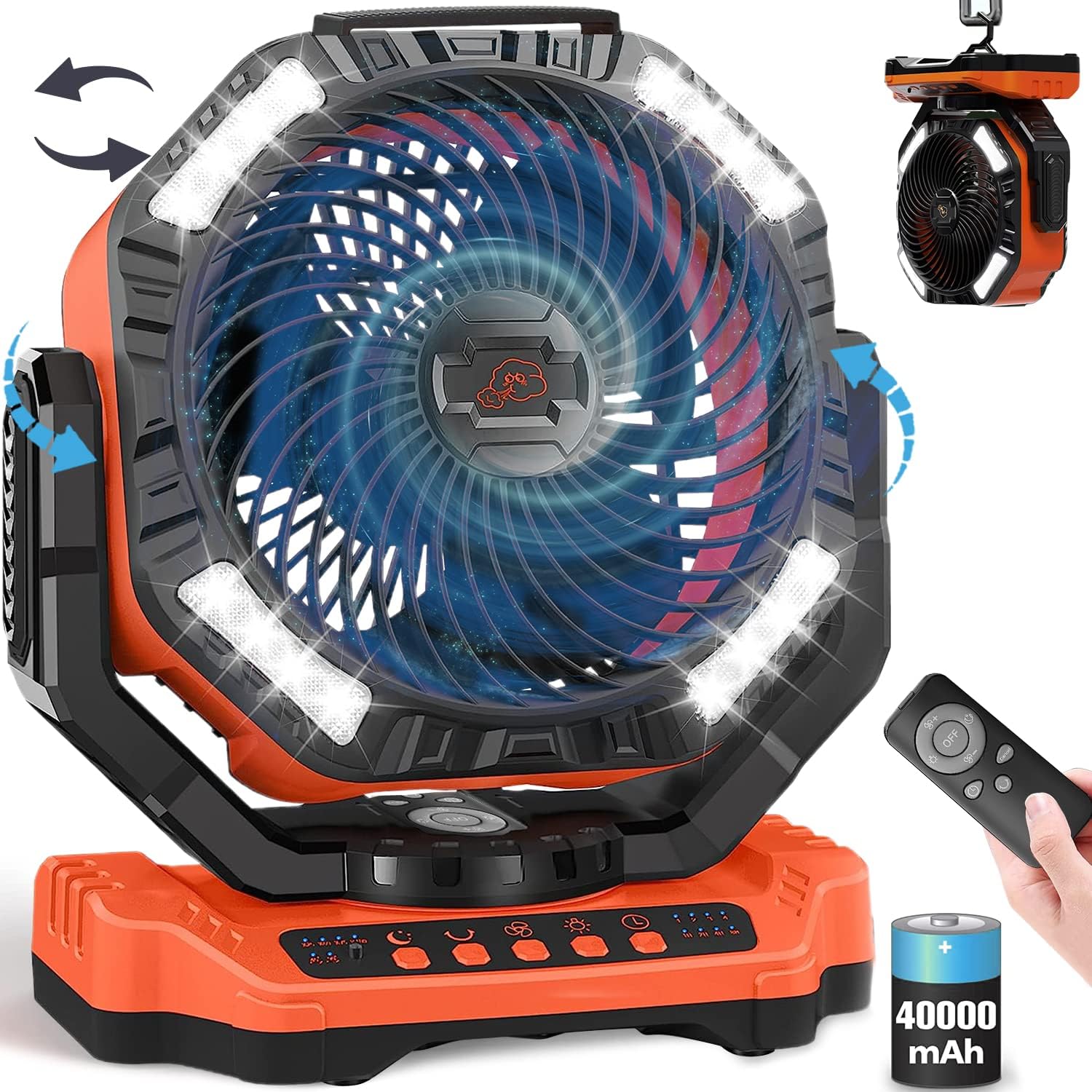 自動首振り＆40,000mAh】 キャンプ扇風機 アウトドア扇風機 充電式