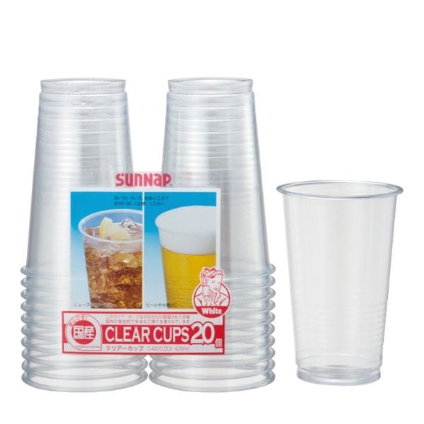 (まとめ) プラスチックコップ 使い捨てコップ 420ml 20個入 クリアカップ 48個セット アウトドア パーティー オフィス