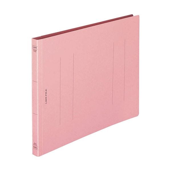 (まとめ) ライオン事務器 フラットファイル(環境)樹脂押え具 A4ヨコ 150枚収容 背幅18mm ピンク A-516KA4E 1冊 (×100セット)
