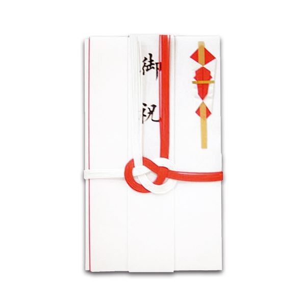 (まとめ) 赤白7本 金封 短冊付 E-651 1枚 (×100セット)