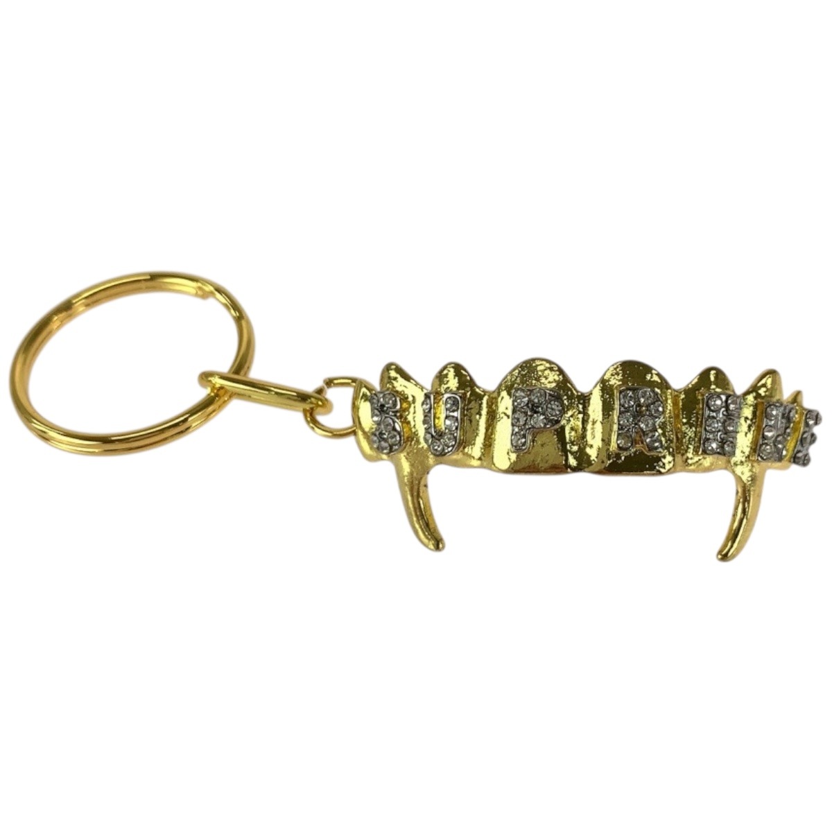 新品未使用 19SS FRONTS KEYCHAIN ラインストーン ゴールド シルバー メッキ キーホルダー 男女兼用 メンズ 603050 新品
