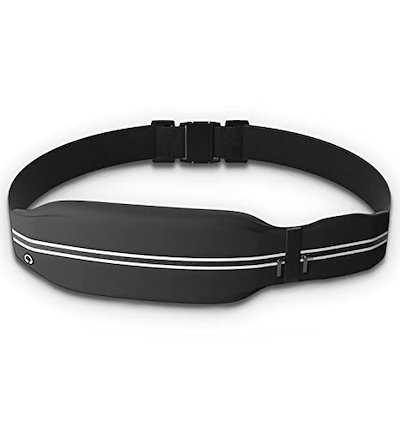 他サイト： ランニング ポーチ 【日本代表ランナー監修】 ウエスト バッグ 揺れない 軽量 大容量 伸縮 スマホ ボディバッグ ユニセックス ジョギング ウォーキング (2つ口, ブラック)の商品画像