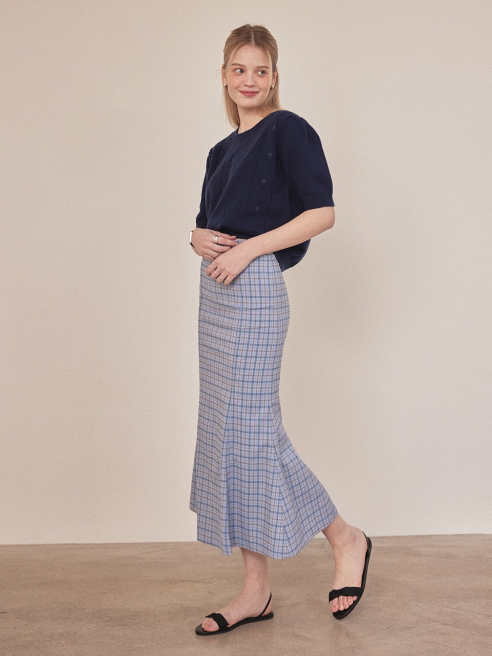 Qoo10 Your name Here ユアネームヒアスプリングチェック ロング 