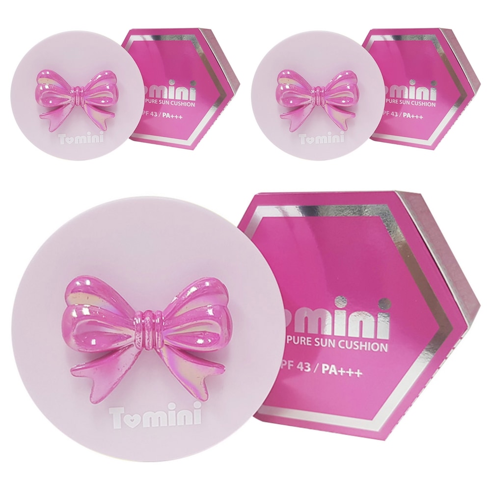 トゥーミニ ピュア サンクッション SPF43 PA+++ リボン 濃ピンク145g3個