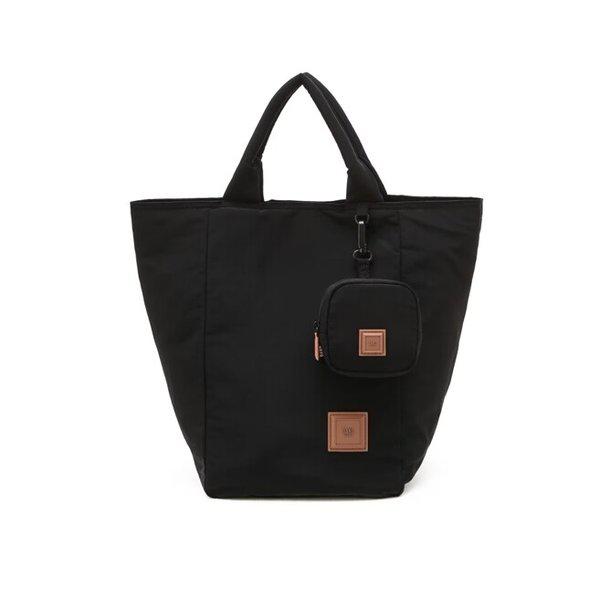 AK水原店 ハンドバッグ ブラック チェック ナイロン トートバッグ DBBA6EG51