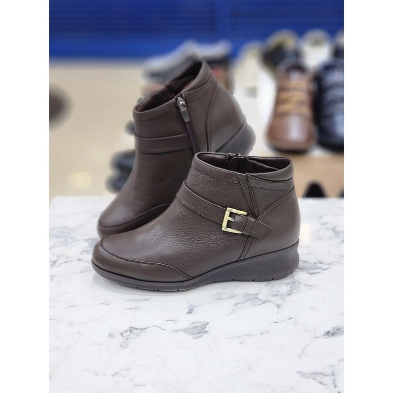 女性4Cmウェッジヒール コンフォートアンクルブーツ EEEEAQIP613