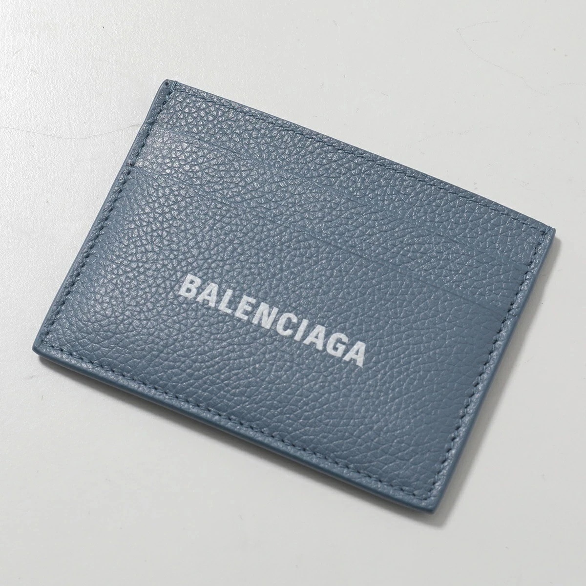 BALENCIAGA バレンシアガ カードケース 594309 1IZI3 メンズ レディース レザー カードホルダー パスケース 定期入れ ロゴ 4791/BLUE-GREY/L-WHITE