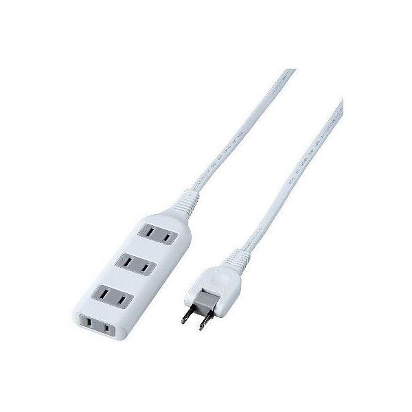 (まとめ)YAZAWA 耐トラ付タップ4個口 Y02S403WH(×5セット)