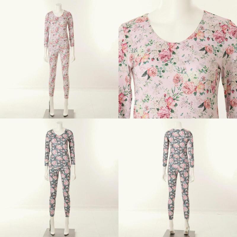 フラワー捺染極細糸起毛女性下着セットVLGQ031SCSG