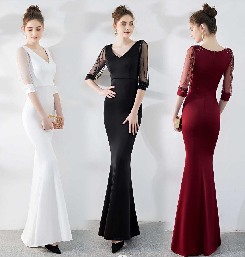 エレガント 気質 上品ワンピース ドレス 30代 40代 Vネック ロングドレス タイトワンピース イブニングドレス マーメイド パーティードレス 無地 シースルー 半袖 ヒップラップ ウェディングド
