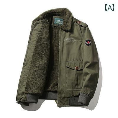 メンズ ファッション ウール ジャケット 冬 綿 ジャケット 起毛 厚手 綿 ジャケット パイロット ジャケット 綿 ジャケット