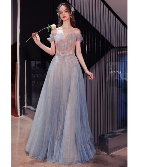 美品　オフショルダー　カラードレス　ロングドレス　パーティー　結婚式　披露宴　大きいサイズ　演出