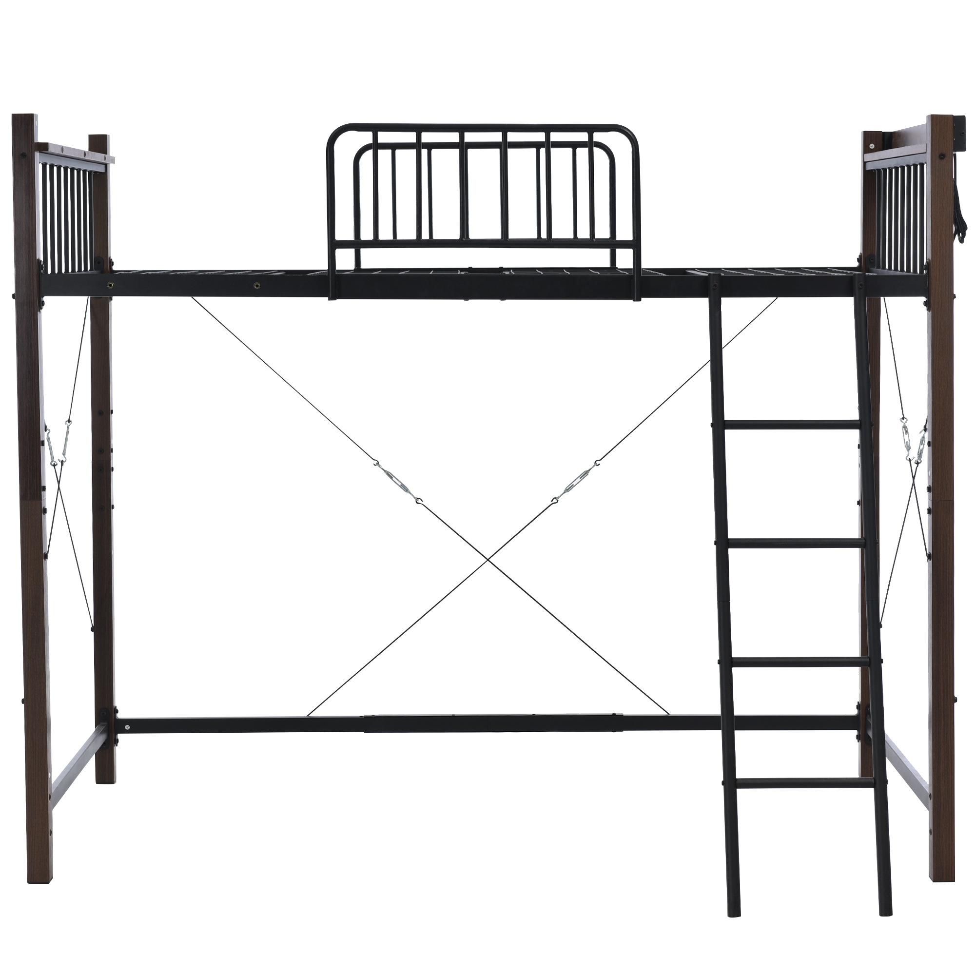 ロフトベッド ベッド シングル パイプベッド ベッド コンセント付き おしゃれ 北欧風 スチール ベッド ベッド パイプベッド ベッド パイプ 金属 耐震 木