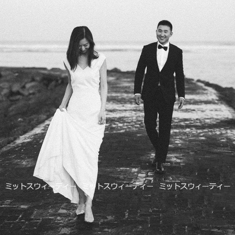 ウェディングドレス スレンダードレス ウエディングドレス 二次会 花嫁 パーティードレス 披露宴 ブライダル 結婚式 ロングドレス フォトウェディング リゾート