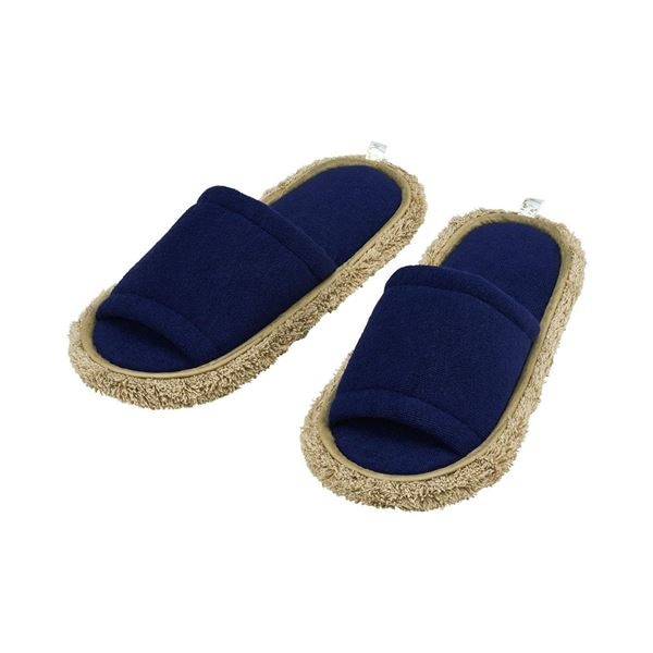 （まとめ）レック 激落ちくん おそうじスリッパNEO ネイビー S-534 （モップスリッパ） 24個セット