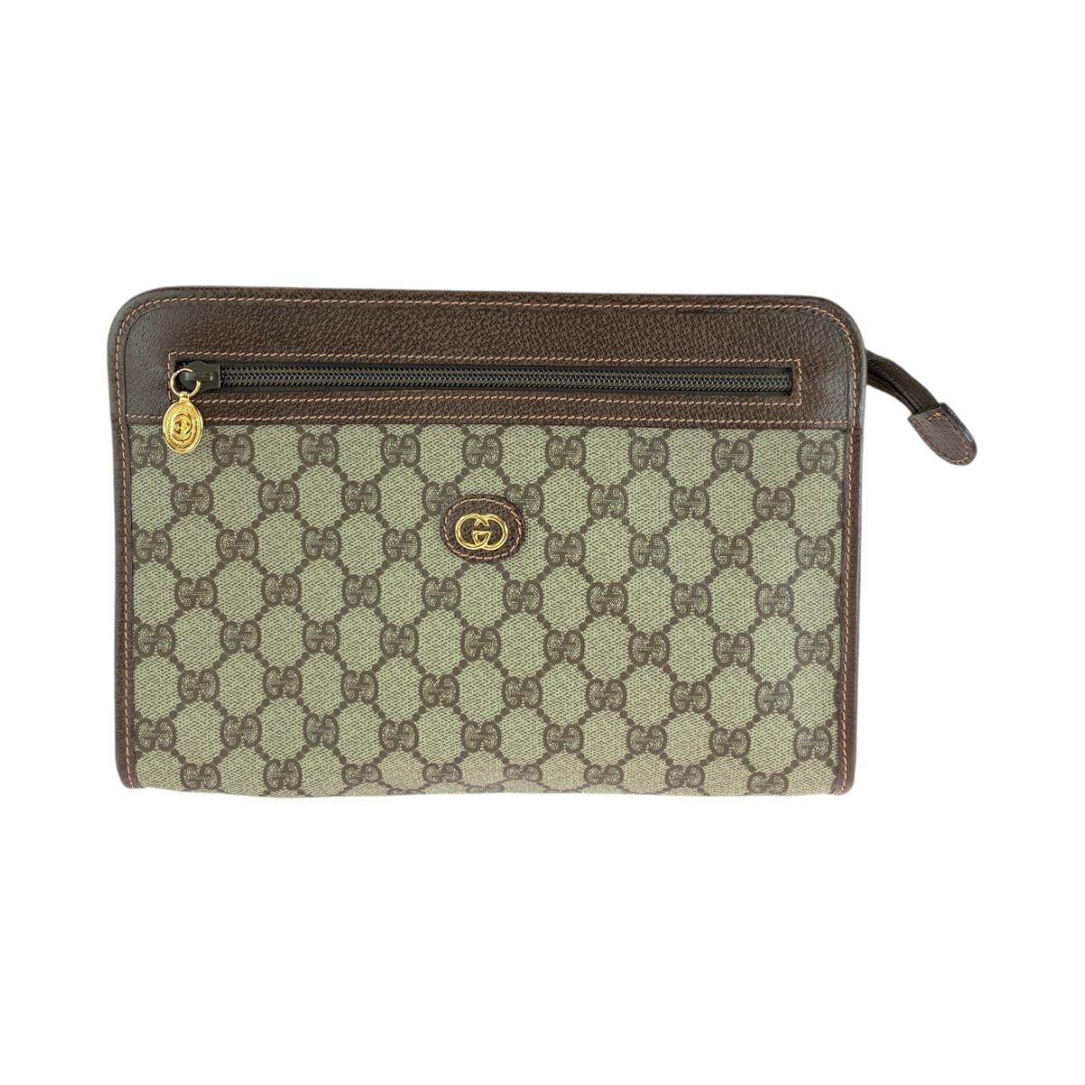 美品 ヴィンテージ オールドグッチ ブラウン ベージュ ゴールド金具 GGスプリームキャンバス 014166063 セカンドバッグ クラッチバッグ メンズ 409737