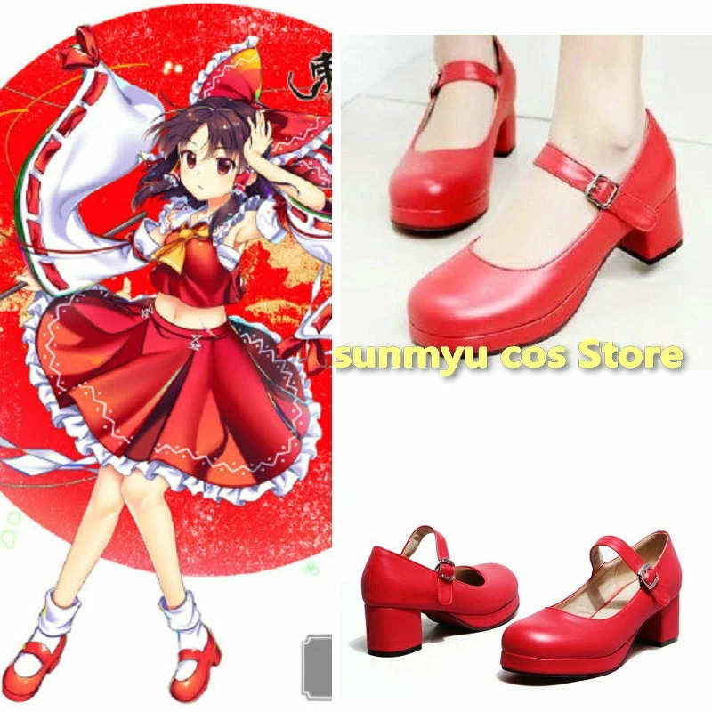 東方Project 博麗霊夢 赤い靴　22.5～28.5センチ コスプレ靴　ヒール高さ６センチ