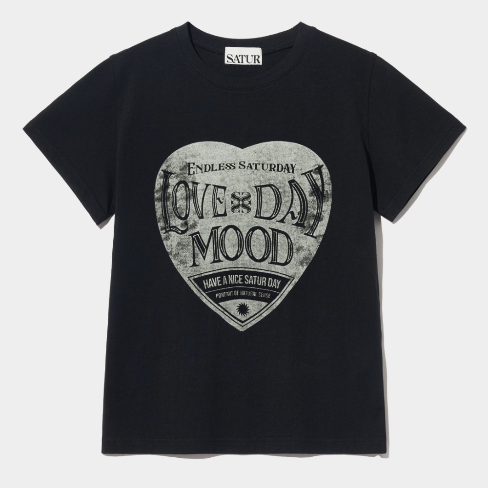 [6COLOR]Saturday Retro Mood Graphic T-Shirt /男女兼用