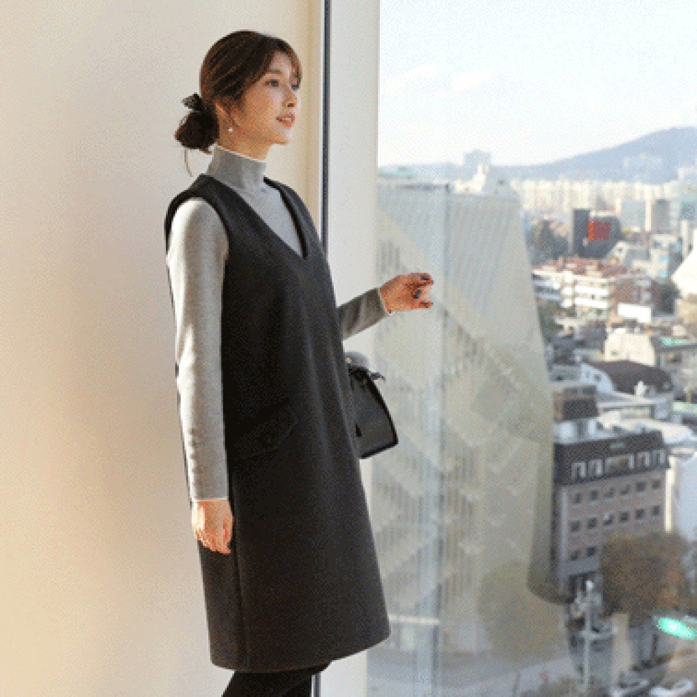 Click & Funny デーモンウールボタンドレス [無料 (55-66)L (77) サイズ]