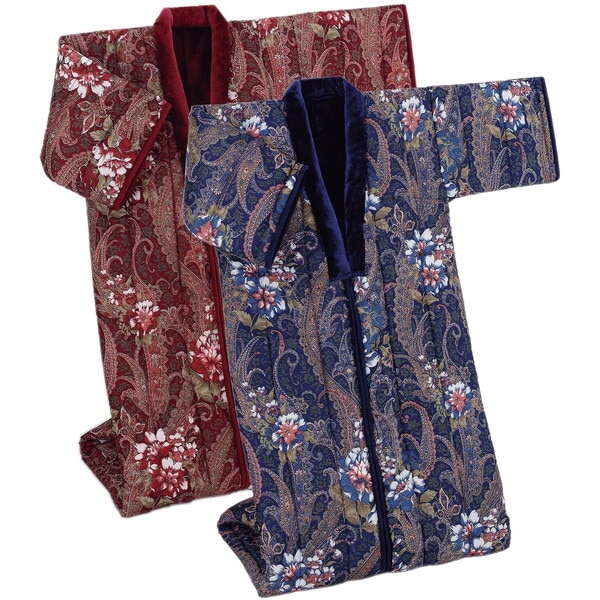 ファミリー・ライフ 遠赤綿入り暖かボアかいまき布団 足ポケット付き 2色組 ワイン+ネイビー(04346) メーカー直送