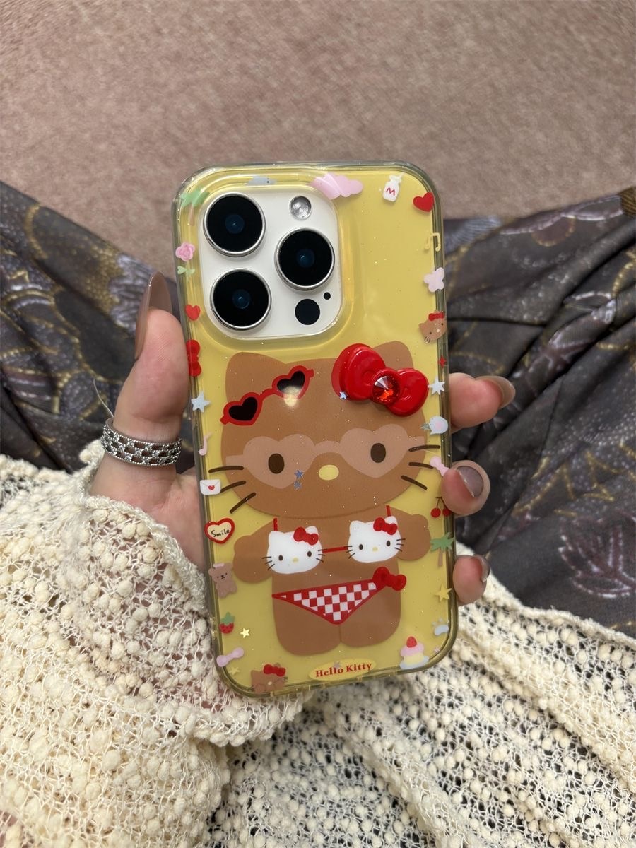 Qoo10] 【8月新入荷】日焼けキティ スマホケース : スマホケース