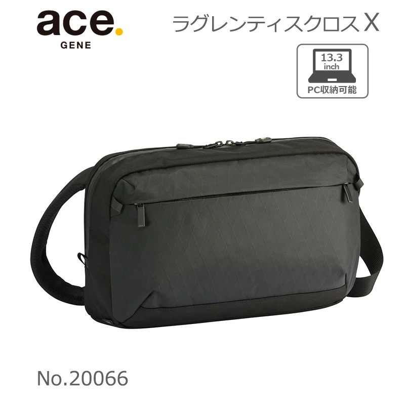 ラグレンティスクロスX 20066 ショルダーバッグ ワンショルダー A4 X-PAC ノートPC収納 アウトドア 旅行 メンズ ブラック バッグ
