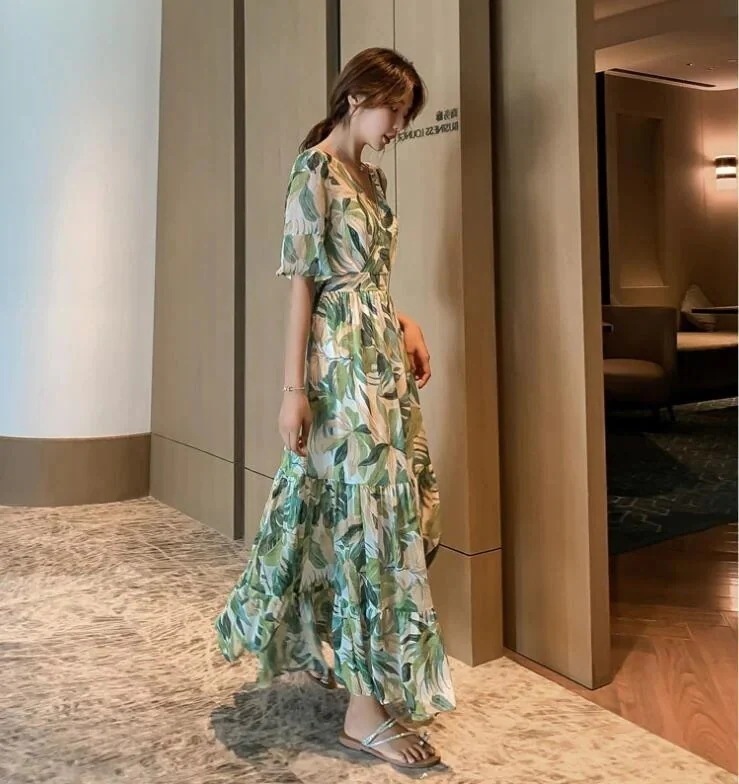 マキシワンピース リゾートワンピ レディース 大人 花柄 マキシ丈ワンピース ロング丈 サマード