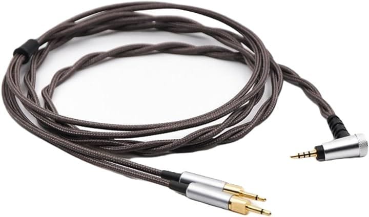 HD700 リケーブル 2.5mm バランス接続 ヘッドホン交換用ケーブル 銀メッキ単結晶銅 アップグレードケーブル 4芯 ナイロン編み 高耐久性 1.2M( バランス接続2.5mm)