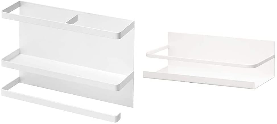 【本日限定価格】 山崎実業 セット買い 2410 ホワイト プレート マグネットスパイスラック &