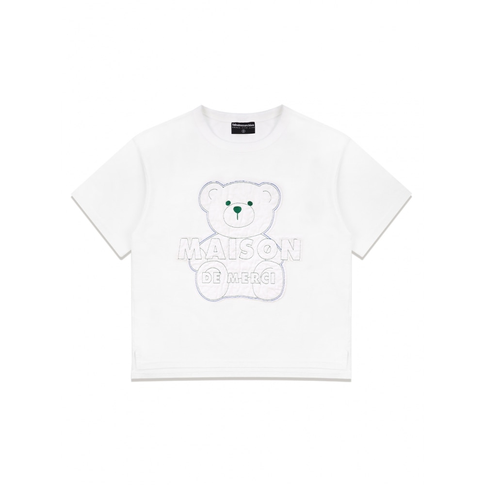 ファビュラスアーカイブ女性用ジェリーベアフレンズパッチクロップ T シャツホワイト (FCC2TS433W)