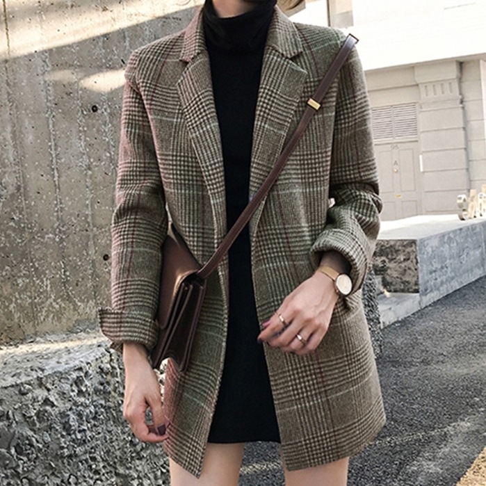 アウター ジャケット スーツジャケット 長袖 襟付き 前開き ボタン ポケット ミディアム丈 かわいい 大人可愛い きれいめ シンプル 上品 レトロ おしゃれ かっこいい カジュアル こなれ感 個性的