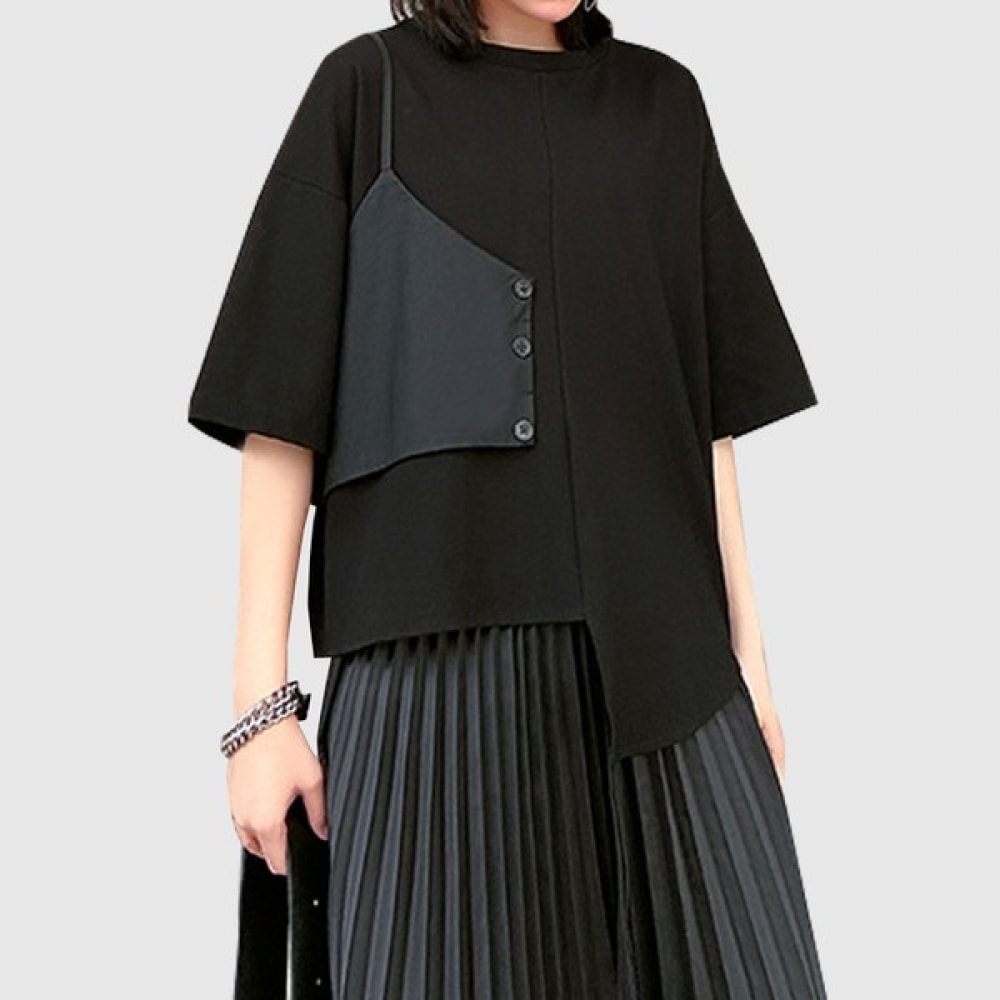 (UNIKE) シャーリーアンバランスビスチェ半袖Tシャツ 7,849円