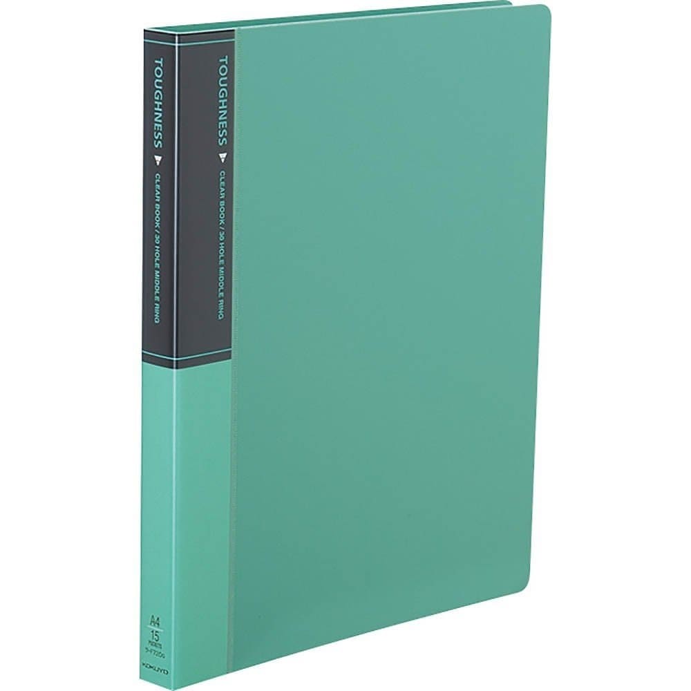 （まとめ買い）クリヤーブック タフネス ミドルリング 替紙式 A4 縦 30穴 緑 ラ-F720G [x3]