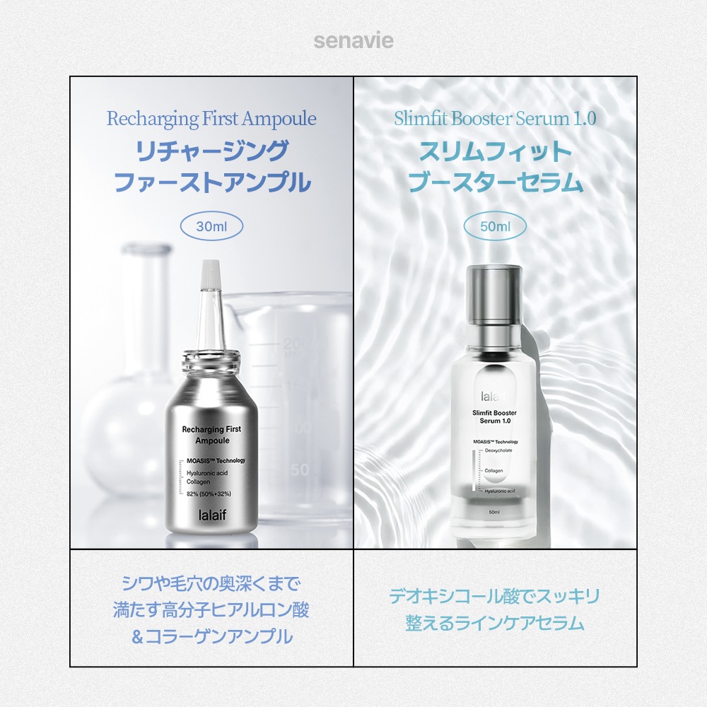 【SET】 リチャージングファーストアンプル 30ml + スリムフィットブースターセラム50ml,高分子ヒアルロン酸,高濃度コラーゲン,デオキシコール酸,弾力ケア 14,708円