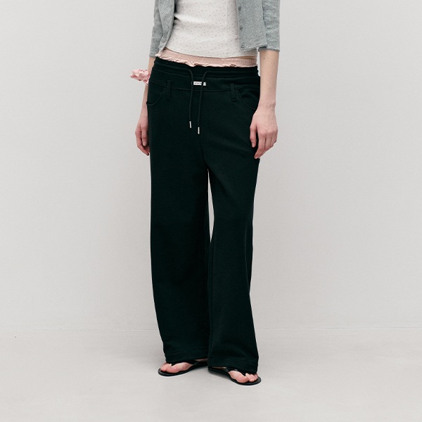 BELT SET TWO-WAY SWEAT PANTS BLACK