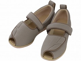 徳武産業 あゆみシューズ 介護靴 施設用 オープンマジックII 9E Mグレー 両足4Lサイズ 7018