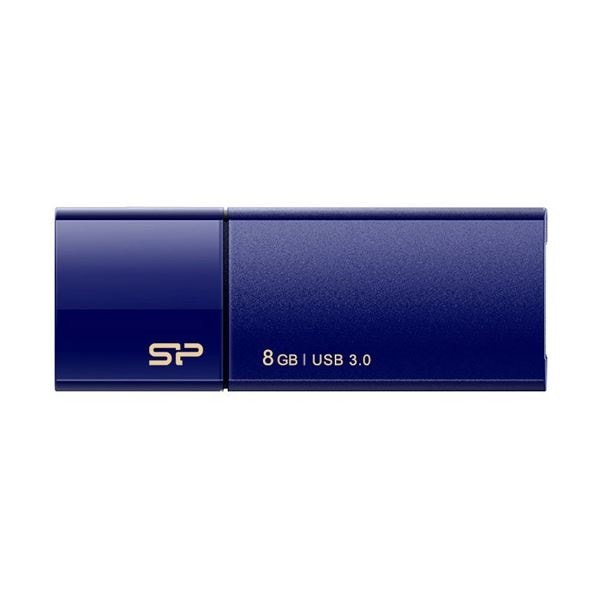 (まとめ) シリコンパワー USB3.0スライド式フラッシュメモリ 8GB ネイビー SP008GBUF3B05V1D 1個 10セット