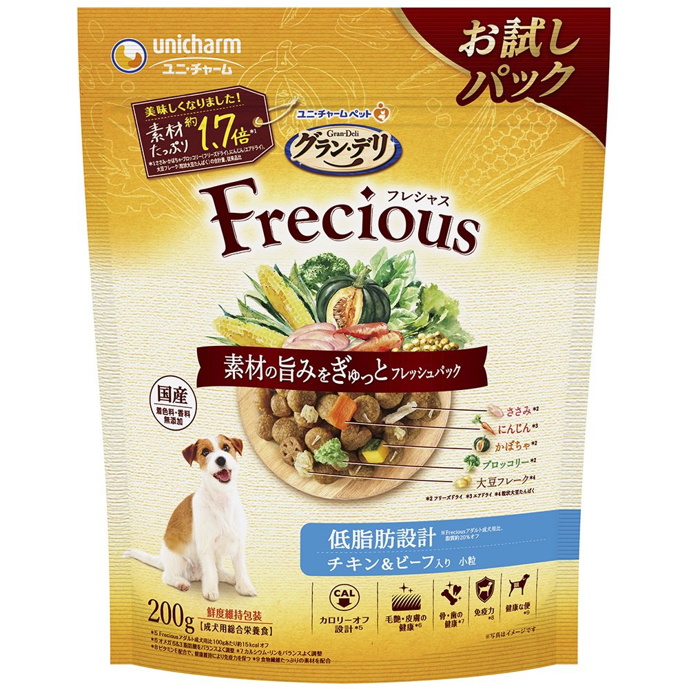 ドッグフード　フレシャス　アダルト　低脂肪設計　チキン＆ビーフ入り　２００ｇX１８　ＣＲＣ45―05―45―15―00