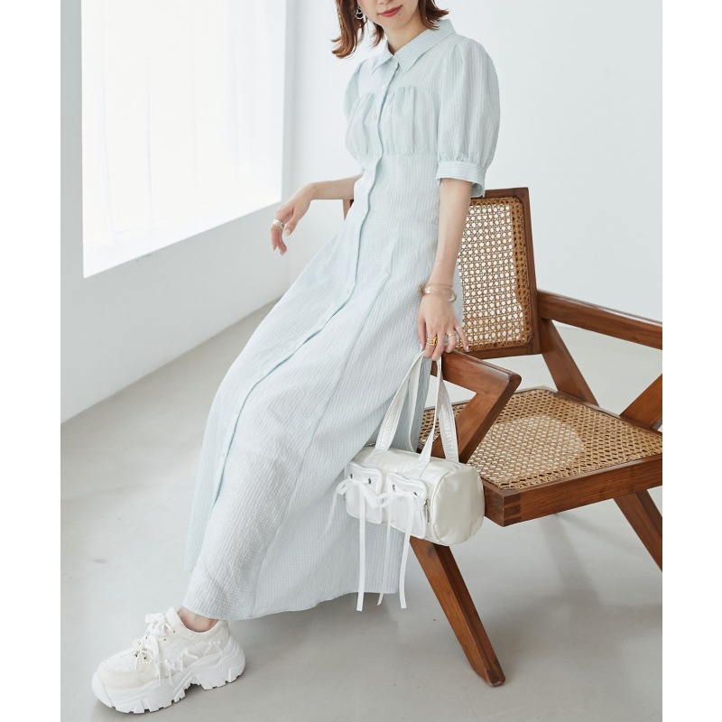 スタイルアップシャツワンピース