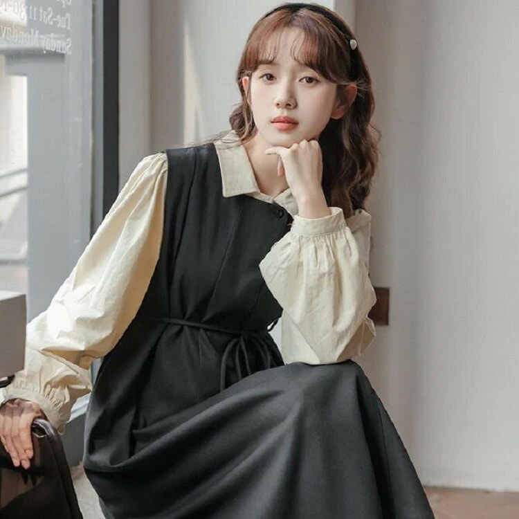 ワンピース ロングワンピース キャミソールワンピース プリーツ レディース レイヤード風 重ね着風レディースファッション ワンピース