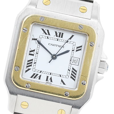 カルティエ CARTIER サントスガルベLM デイト YGベゼル 自動巻き メンズ _962709【中古】