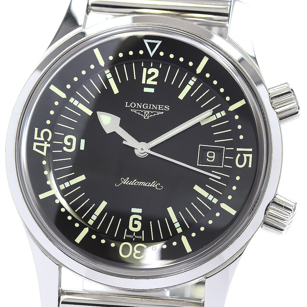 ロンジン LONGINES L3.674.4 レジェンドダイバー デイト 自動巻き メンズ 保証書付き_847362【中古】